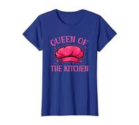 Queen of The Kitchen Chef Hat Women Chef Cooking T-Shirt, Women, Royal Blue, X-Large