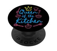 Queen Of The Kitchen Funny Chef Cook Baking Food Lover PopSockets Adhesive PopGrip
