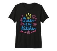 Queen of The Kitchen Funny Chef Cook Baking Food Lover Premium T-Shirt