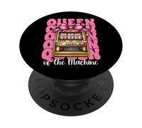 Queen Of The Machine Slot Machine Gambling Casino 777 Girl PopSockets Adhesive PopGrip