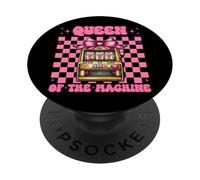 Queen Of The Machine Slot Machine Gambling Casino 777 Girl PopSockets Adhesive PopGrip