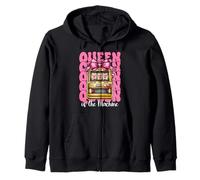 Queen Of The Machine Slot Machine Gambling Casino 777 Girl Zip Hoodie