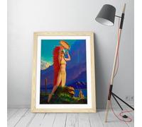 Queen of the Mountain Tribes by Edward Mason Eggleston, 1935 Stunning Framed Wall Art Print Picture - A2 - Light Oak Frame