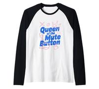 Queen of The Mute Button Home Office Call Work from Home Raglan Baseball Tee