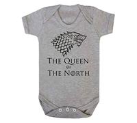 Queen of The North Baby Vest (6-12 Months) Grey