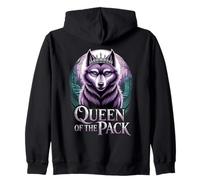 Queen Of The Pack Strong Confident Powerful Werewolf Girl Zip Hoodie