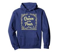 Queen of the Pour - Bartenders for Women Gift Pullover Hoodie, Adult Unisex, Navy, M