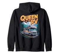 Queen Of The RV Outdoor Mountain Road Trips Van Motorhome RV Zip Hoodie