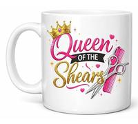 Queen of The Shears Hairstylist Crown Scissors Gift Mug