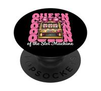 Queen Of The Slot Machine Gambling Casino 777 Girl Mom PopSockets Adhesive PopGrip