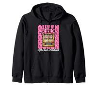 Queen Of The Slot Machine Gambling Casino 777 Girl Mom Zip Hoodie