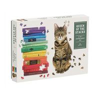 Galison Queen of the Stacks 2-in-1 Custom Shape 650 Piece Puzzle Set (2 Puzzles, 1300 Pieces Total, Ages 8-12)