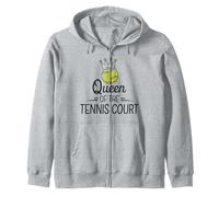 Queen Of The Tennis Court Funny Tennis Player Women's Zip Hoodie