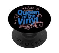 Queen Of The Vinyl Records Collection Music Lover Musician PopSockets Adhesive PopGrip