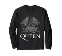 Queen Official Classic Crest Logo Black Long Sleeve T-Shirt