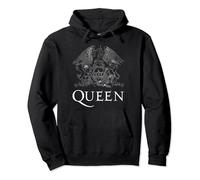 Queen Official Classic Crest Logo Black Pullover Hoodie