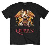 Queen Official Crest Logo Rock Tee T-Shirt Top Clothing Mens Ladies Womens Unisex (X-Large) Black