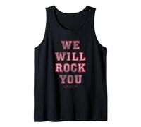 Queen Official We Will Rock You Pink Tank Top, Men, Black, X-Large