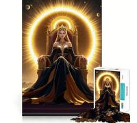 Queen on Golden Throne Jigsaw Puzzles 1000 Piece for Teenagers Reason Skill Toy Serene Time Exact Cut Amazing Present (50x75cm)