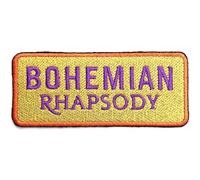 Queen Patch Bohemian Rhapsody Official Yellow Embroidered Woven Iron on Taglia unica