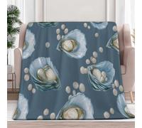 Queen Personalised blanket Unique Gifts for Mum, Simple Pearl Pattern Soft Flannel Printed Throw Blanket for Bedding Sofa and Travel, Blue