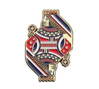Queen Playing Card Enamel Pin Badge 2.3cm x 3.5cm Royal Card Deck Metal Lapel Jacket Backpack Accessory Gift