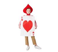 Queen & Poker Guard Role-Playing Outfit Ace of Spades and Ace of Hearts Playing Cards Cosplay Costume Family Game Party Fancy Dress/Funny Halloween Costume Gifts (Ace of Hearts（kid）)
