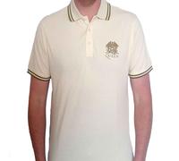 Queen Polo Shirt Classic Crest Band Logo new Official Mens Natural