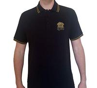 Queen Polo Shirt Crest Logo Official Mens Black XL