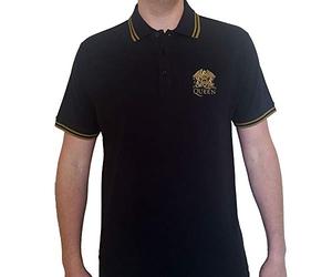 Queen Polo Shirt Crest Logo Official Mens Black XL