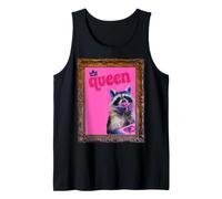 Queen Raccoon Pink Baroque Frame Illustration Tank Top