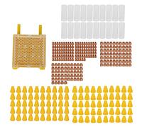 Queen Rearing Kit | 115 Queen Cells + 50 Brackets | Bee Breeding Set for Beekeepers | Easy Install & Safe Release | Plastic Guard Cover