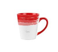 Queen Red Small Latte Mug - Brush Strokes & Speckles Ceramic Cup