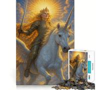 Queen Riding A Winged Unicorn Jigsaw Puzzles 1000 Piece for Teenagers Cognitive Toy Calm Pastime Premium Edge Santa Wish List (38x26cm)