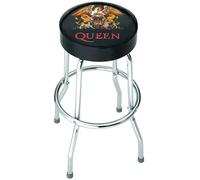 Queen - Rocksax - Queen - Classic Crest Logo - Bar Stool With Swivel Seat (Black