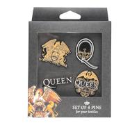 Grupo Erik Set Of 4 Enamel Pins - Queen Merchandise Band | Cute Pin Badges, Bag Pins | Queen Gifts Under 15 Pounds, Music Gifts For Men