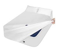 Queen Sheet Sets Air Mattress Sheets - 3 Pieces Extra Deep Pocket Queen Sheets Sets 16 to 24 inch - Sheets with Pockets on Side - Easily Fits Extra Deep Pillow Top Air Mattress (White)