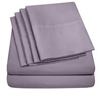 Queen Sheets Plum - 6 Piece 1500 Supreme Collection Fine Brushed Microfiber Deep Pocket Queen Sheet Set Bedding - 2 Extra Pillow Cases, Great Value, Queen, Plum