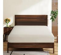 Queen Size 100% Egyptian Cotton Fitted Sheets 600 Thread Count 16" Deep Pocket, Ultra-Soft Hotel Luxury, Durable, Breathable and Comfy Bottom Sheet (1 Pack Queen Fitted Sheet, Striped Light Beige)