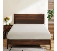 Queen Size 100% Egyptian Cotton Fitted Sheets 600 Thread Count 16" Deep Pocket, Shrinkage & Fade Resistant-Easy Care (1 Pack Queen Fitted Sheet, Light Beige)