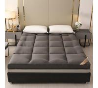 Queen Size 10cm Thick Memory Foam Mattress Topper for Back Pain Relief, Breathable Soft Support, Fluffy Design, Brown 59x79in - Ultimate Comfort & Support