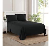 Queen Size Bed Sheets - Breathable Luxury Sheets with Full Elastic & Secure Corner Straps Built In - 1800 Supreme Collection Soft Deep Pocket Bedding, Sheet Set, EXTRA DEEP pocket - Queen, Black