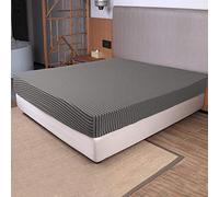 Queen Size Fitted Sheet Only - 4-Way Stretch Jersey Knit, T-Shirt Feeling & Ultra Soft, Wrinkle Free, Non-Slip & Snug Fit for Mattress (Deep: 5"-16") - Gray & Black, Queen