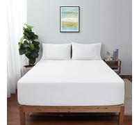Queen Size Fitted Sheet Only White, 100% Egyptian Cotton 600 Thread Count, 16" Deep Pocket Premium Cotton Mattress Sheet (1 Bottom Sheet Only)