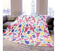 Queen Size Fleece Blanket Rainbow - 90"x90" Lightweight Soft Cozy Warm Bed Throw for Home, Dorm, Couch - Colorful Birthday Gifts for Women, Men, Couples