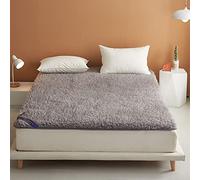 Queen Size Foldable Japanese Futon Mattress - Thin Roll-Up Floor Sleeping Pad Non-Slip Soft Plush Couch Bed Warm Gray Color 180x200cm (71x79in) for Ultimate Comfort