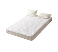 Queen Size Mattress Topper, Slip Resistance Soft Comfortable Breathable Easy Care Quilted Bed Pad for Home Hotel (White)