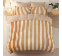 Queen Size Microfiber Duvet Cover Double with 2 Pillowcases Modern, clean, lines soft Hypoallergenic Duvet Cover - With Zipper Closure Comfy Breathable Nude Bedding Sets