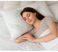 Queen Size Rayon Made from Bamboo Pillow for Sleeping, Cooling Shredded Memory Foam Bed Pillows Set - Back, Stomach, Side Sleepers, Removable Cover, Adjustable to Firm / Soft, Queen (Pack of 1)