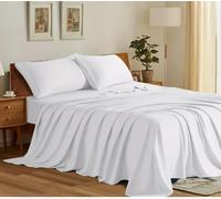 Queen Size Sheet Set - Breathable & Cooling Sheets - Hotel Luxury Bed Sheets - 1800 Thread Count - Extra Soft - Deep Pockets 16 inch - Wrinkle, Fade, Stain Resistant - 4 PCs (White, Queen)